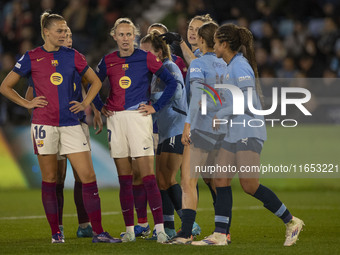 Fridolina Rolfo #16 of FC Barcelona participates in the UEFA Women's Champions League Group D match between Manchester City and FC Barcelona...