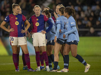 Fridolina Rolfo #16 of FC Barcelona participates in the UEFA Women's Champions League Group D match between Manchester City and FC Barcelona...