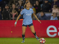 Laia Aleixandri, number 4 of Manchester City W.F.C., participates in the UEFA Women's Champions League Group D match between Manchester City...