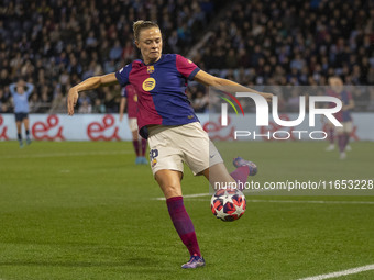 Fridolina Rolfo #16 of FC Barcelona participates in the UEFA Women's Champions League Group D match between Manchester City and FC Barcelona...