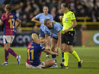 Laia Aleixandri, number 4 of Manchester City W.F.C., participates in the UEFA Women's Champions League Group D match between Manchester City...