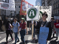 Students demonstrate in the Argentine national congress against the university financing law in Buenos Aires, Argentina, on October 9, 2024....