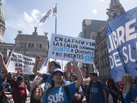 Students demonstrate in the Argentine national congress against the university financing law in Buenos Aires, Argentina, on October 9, 2024....