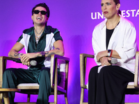 Mario Bautista and Angelica Vale attend a press conference to promote Coco in concert: a party to remember at Hotel St. Regis in Mexico City...