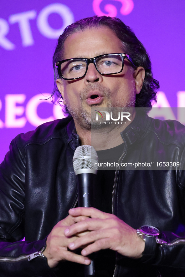 Chacho Gaytan attends a press conference to promote Coco in concert: a party to remember at Hotel St. Regis in Mexico City, Mexico, on Octob...