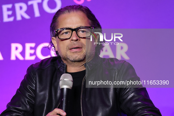 Chacho Gaytan attends a press conference to promote Coco in concert: a party to remember at Hotel St. Regis in Mexico City, Mexico, on Octob...