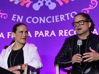 Angelica Vale and Chacho Gaytan attend a press conference to promote Coco in Concert: A Party to Remember at Hotel St. Regis in Mexico City,...