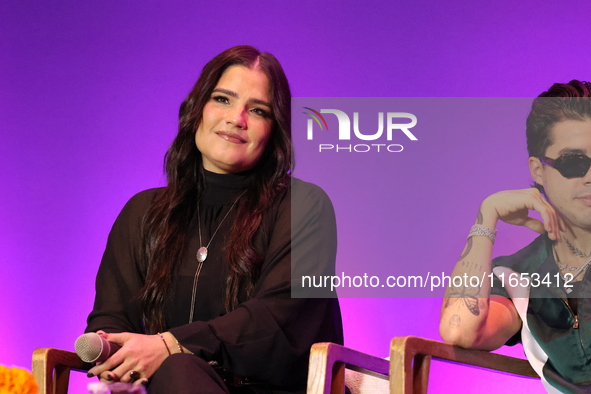 Sofia Garza attends a press conference to promote Coco in concert: a party to remember at Hotel St. Regis in Mexico City, Mexico, on October...