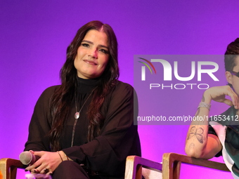 Sofia Garza attends a press conference to promote Coco in concert: a party to remember at Hotel St. Regis in Mexico City, Mexico, on October...