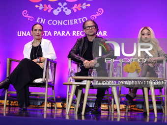 Angelica Vale, Chacho Gaytan, and Karol Sevilla attend a press conference to promote Coco in Concert: A Party to Remember at Hotel St. Regis...