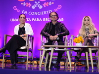 Angelica Vale, Chacho Gaytan, and Karol Sevilla attend a press conference to promote Coco in Concert: A Party to Remember at Hotel St. Regis...