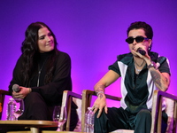 Sofia Garza and Mario Bautista attend a press conference to promote Coco in Concert: A Party to Remember at Hotel St. Regis in Mexico City,...