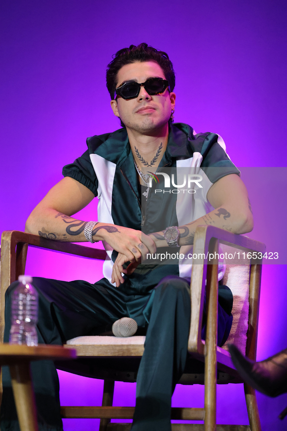 Mario Bautista attends a press conference to promote Coco in concert: a party to remember at Hotel St. Regis in Mexico City, Mexico, on Octo...