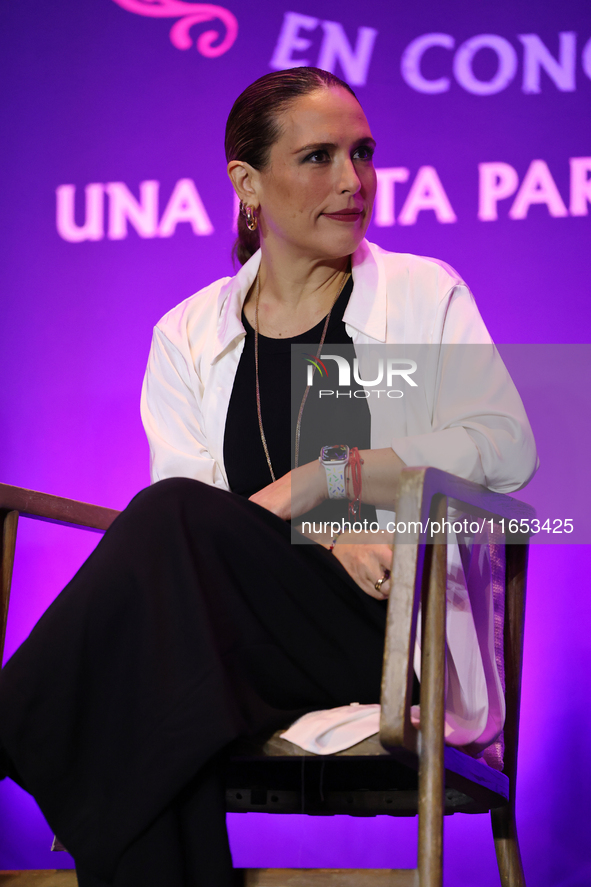 Angelica Vale attends a press conference to promote Coco in Concert: A Party to Remember at Hotel St. Regis in Mexico City, Mexico, on Octob...