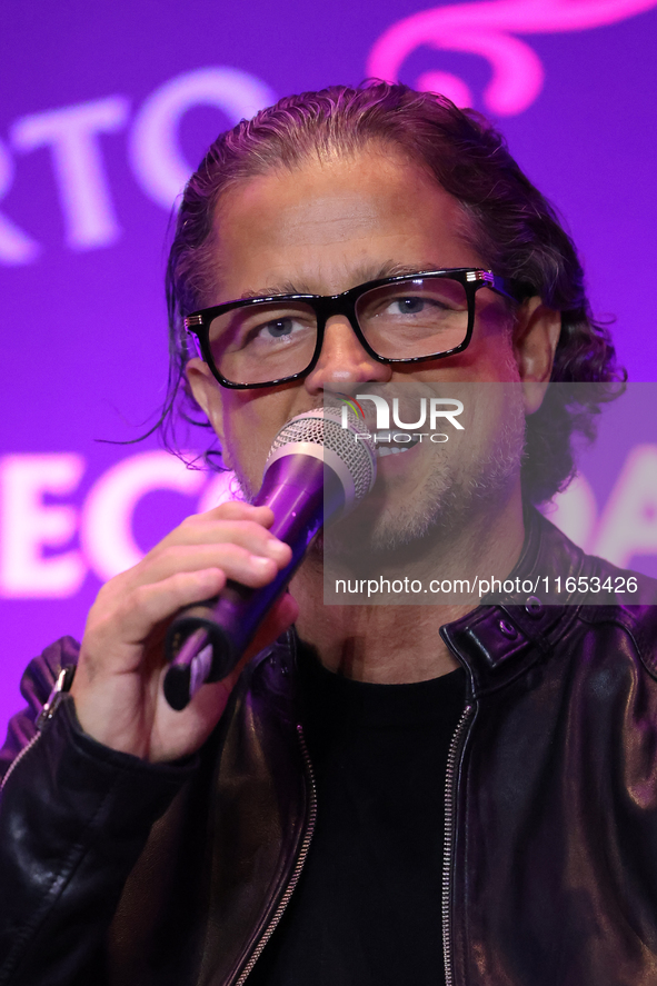 Chacho Gaytan attends a press conference to promote Coco in concert: a party to remember at Hotel St. Regis in Mexico City, Mexico, on Octob...