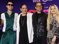 (L-R) Mario Bautista, Angelica Vale, Chacho Gaytan, and Karol Sevilla attend a press conference to promote Coco in Concert: A Party to Remem...