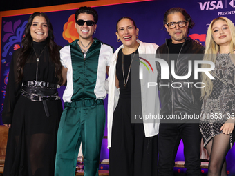 (L-R) Sofia Garza, Mario Bautista, Angelica Vale, Chacho Gaytan, and Karol Sevilla attend a press conference to promote Coco in Concert: A P...