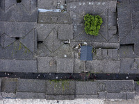 An aerial photo taken in Dujiangyan, China, on October 9, 2024, shows the ancient city complex of Guxian County in Dujiangyan City, Sichuan...