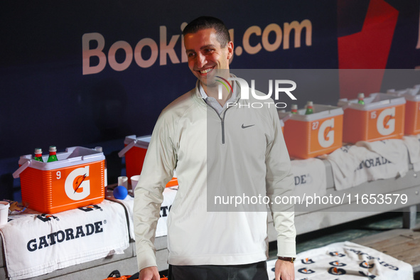 New York Mets President of Baseball Operations David Stearns smiles after the Mets win 4-1 against the Philadelphia Phillies at Citi Field i...