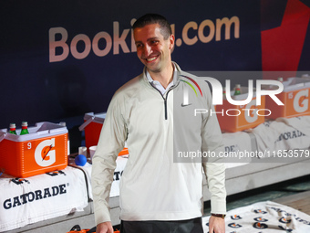 New York Mets President of Baseball Operations David Stearns smiles after the Mets win 4-1 against the Philadelphia Phillies at Citi Field i...