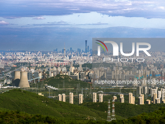 An aerial photo shows the Beijing city skyline in Beijing, China, on September 21, 2024. (