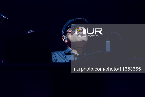 DJ Jad of Articolo 31 performs live at Unipol Forum in Milano, Italy, on October 9, 2024 