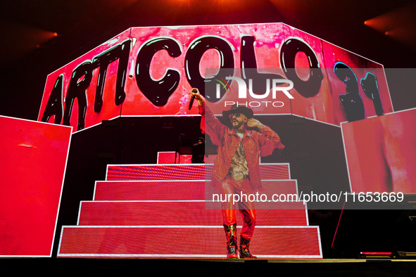 J-Ax of Articolo 31 performs live at Unipol Forum in Milano, Italy, on October 9, 2024. 