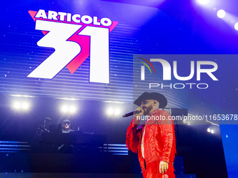 J-Ax of Articolo 31 performs live at Unipol Forum in Milano, Italy, on October 9, 2024. (