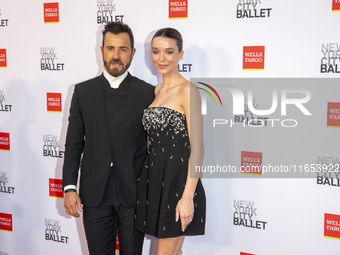 Justin Theroux and Nicole Brydon Bloom attend the New York City Ballet 2024 Fall Fashion Gala at David H. Koch Theater at Lincoln Center in...