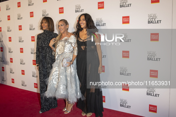 Nicole Ari Parker, Sarah Jessica Parker, and Sarita Choudhury attend the New York City Ballet 2024 Fall Fashion Gala at David H. Koch Theate...