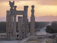 Iranian people visit the Persepolis historical site near the city of Shiraz in Fars province, about 932 km (579 miles) south of Tehran, Iran...