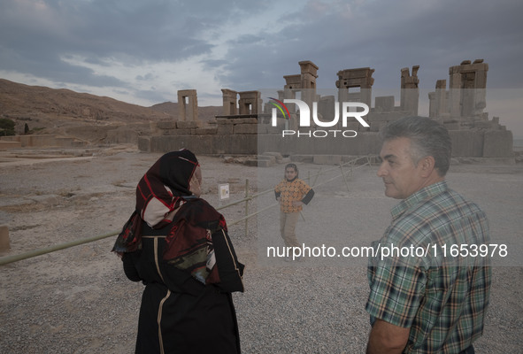 An Iranian family visits the Persepolis historical site near the city of Shiraz in Fars province, about 932 km (579 miles) south of Tehran,...