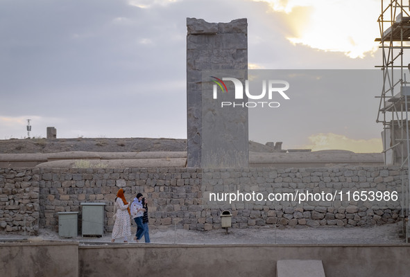 Young Iranian women visit the Persepolis historical site near the city of Shiraz in Fars province, about 932 km (579 miles) south of Tehran,...