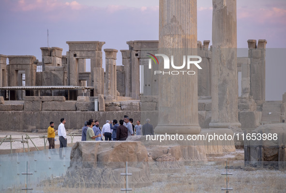 Iranian men visit the Persepolis historical site near the city of Shiraz in Fars province, about 932 km (579 miles) south of Tehran, Iran, o...