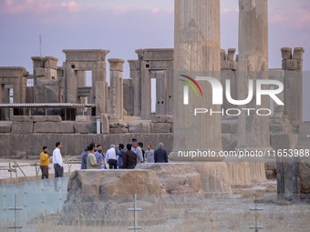 Iranian men visit the Persepolis historical site near the city of Shiraz in Fars province, about 932 km (579 miles) south of Tehran, Iran, o...