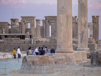 Iranian men visit the Persepolis historical site near the city of Shiraz in Fars province, about 932 km (579 miles) south of Tehran, Iran, o...