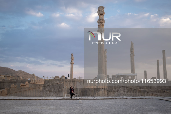 An Iranian woman visits the Persepolis historical site near the city of Shiraz in Fars province, about 932 km (579 miles) south of Tehran, I...