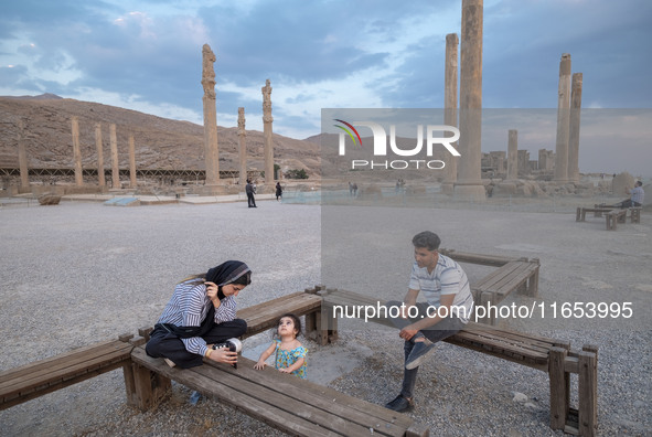 An Iranian family visits the Persepolis historical site near the city of Shiraz in Fars province, about 932 km (579 miles) south of Tehran,...