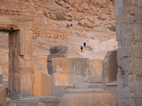 Iranian people visit the Persepolis historical site near the city of Shiraz in Fars province, about 932 km (579 miles) south of Tehran, Iran...