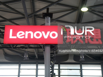 Lenovo stands at the International Consumer Electronics Show in Shanghai, China, on October 10, 2024. (