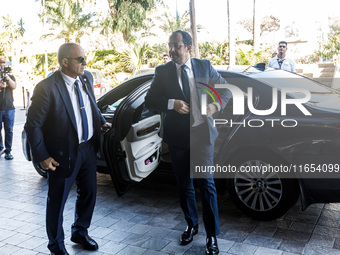 President of Cyprus Nikos Christodoulides arrives at Amathus Hotel for the conference in Limassol, Cyprus, on October 10, 2024. The Wista In...