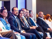 President of Cyprus Nikos Christodoulides is seen during the conference in Limassol, Cyprus, on October 10, 2024. The Wista International AG...