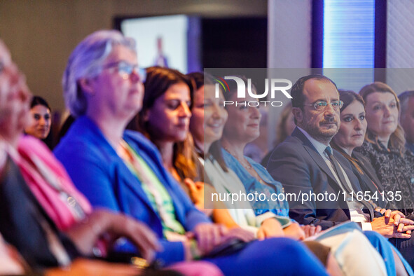 President of Cyprus Nikos Christodoulides is seen during the conference in Limassol, Cyprus, on October 10, 2024. The Wista International AG...