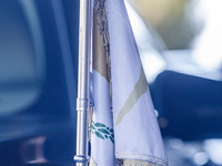 A Cyprus flag is on the Presidential car in Limassol, Cyprus, on October 10, 2024. The Wista International AGM & Conference 2024 takes place...