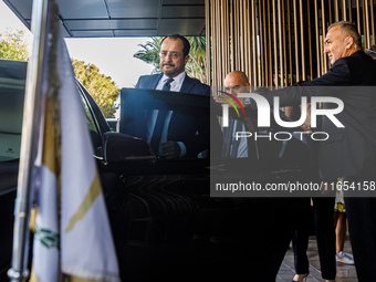 President of Cyprus Nikos Christodoulides enters his car while leaving the conference in Limassol, Cyprus, on October 10, 2024. The Wista In...