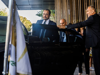 President of Cyprus Nikos Christodoulides enters his car while leaving the conference in Limassol, Cyprus, on October 10, 2024. The Wista In...