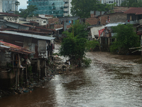 The atmosphere in a densely populated corner of Medan City, located by the banks of the Deli River in North Sumatra, Indonesia, on October 1...