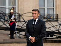 French President Emmanuel Macron and Ukrainian President Volodymyr Zelensky are at the Elysee Palace during the first bilateral summit of Ze...