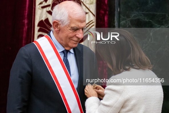 The High Representative of the European Union for Foreign Affairs and Security Policy, Josep Borrell, receives the Grand Cross of Aeronautic...