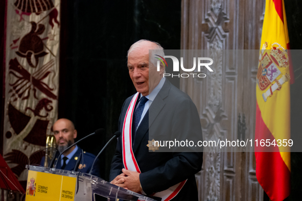 The High Representative of the European Union for Foreign Affairs and Security Policy, Josep Borrell, receives the Grand Cross of Aeronautic...